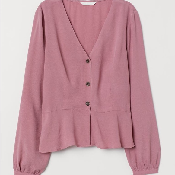 H&M Vneck Blouse with peplum - Picture 1 of 3